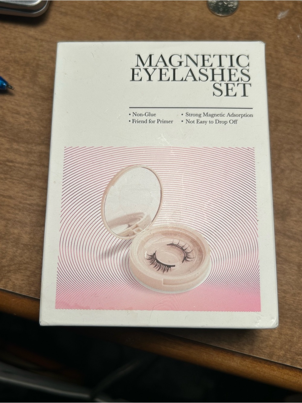 Magnetic Eyelashes Set - White/Pink